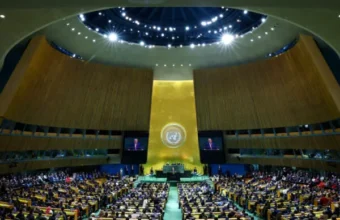 African Union and United Nations officials at the agreement-signing ceremony in New York