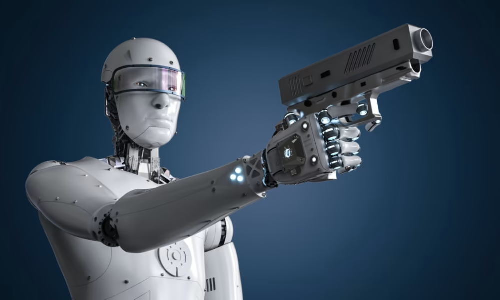 Illustration representing debate over artificial intelligence risks and safeguards in Africa