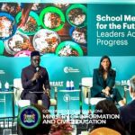 Chernor Bah speaking at a school meals and food systems event in New York