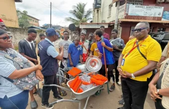 Community cleaning exercise targeting clogged drainage in the Western Area