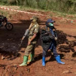 Emergency response at the site of a Congolese army plane crash in Kenge, Kwango province