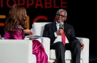Aliko Dangote speaks at the Unstoppable Africa 2026 forum in New York