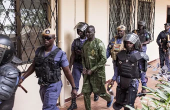 Sanna Manjang appears before a military court in Banjul, The Gambia