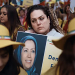 Iranian Americans and supporters rally outside the United Nations headquarters in New York