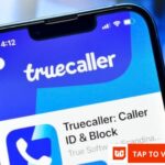 Smartphone displaying a caller identification application