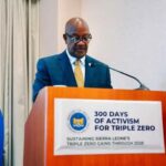 Sierra Leone Health Minister Dr. Austin Demby speaking about the Triple Zero Campaign