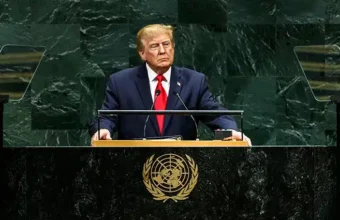 US President Donald J. Trump addressing the United Nations General Assembly